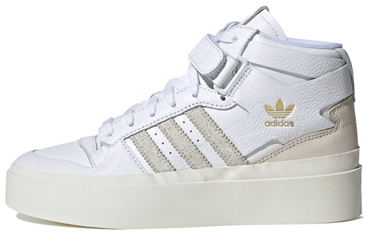 Женские кеды adidas originals FORUM Bonega Mid (бело-коричневые)