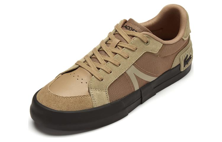 LACOSTE Leather Low top Skateboard Shoes Men's Brown