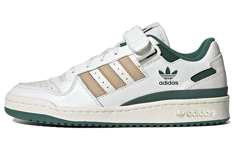 Adidas Originals FORUM Abrasion Resistant Lightweight Low top Skateboard Shoes Unisex White Green Brown