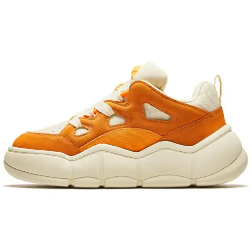 Anta Special Scented Sachet Fabric Slip Resistant Abrasion Resistant Low top Skateboard Shoes Men's Orange Beige