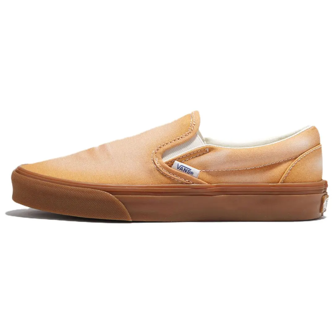 Vans Slip on Abrasion Resistant Low top Skateboard Shoes Unisex Dark Yellow
