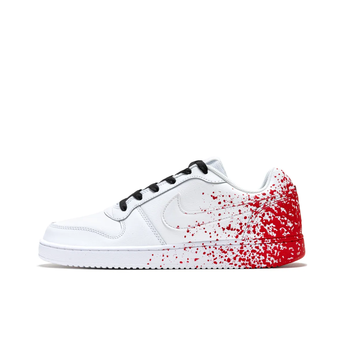 Nike EBERNON Leather Abrasion Resistant Slip Resistant Low top Skateboard Shoes Unisex White Red