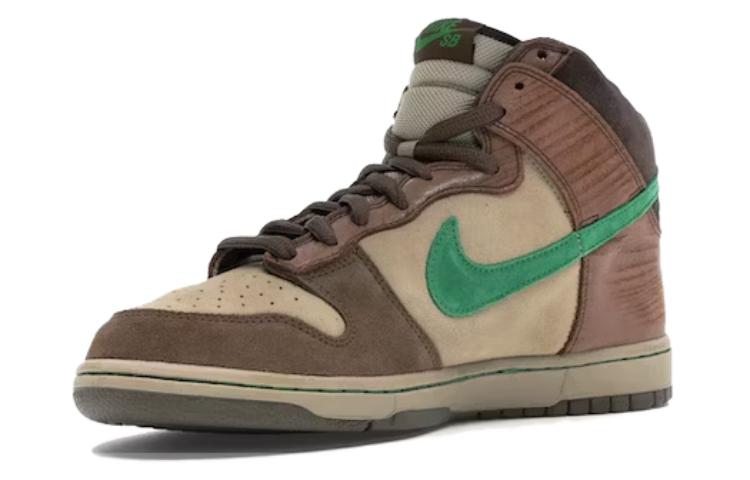 Мужские кроссовки Nike Dunk SB (коричнево-зеленые) — Коричневыйзелёный — фото 2