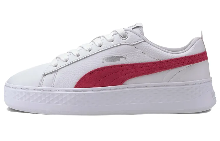 PUMA Smash Platform Leather 'White Bright Rose' Women's
