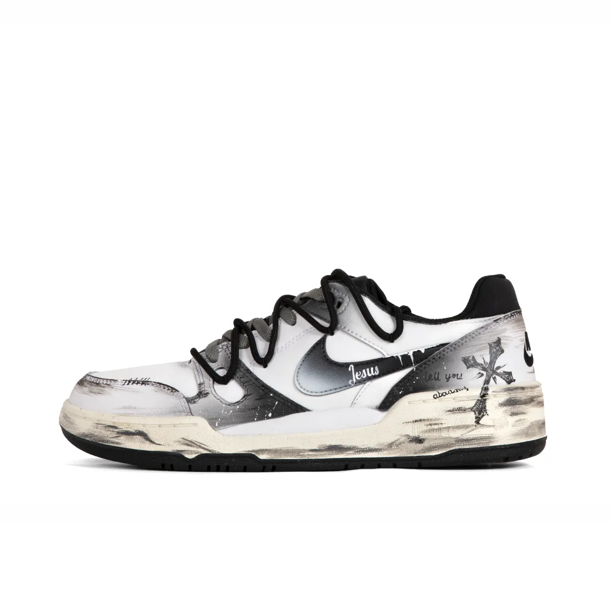 Nike Full Force Low top Skateboard Shoes Men's Black Gray