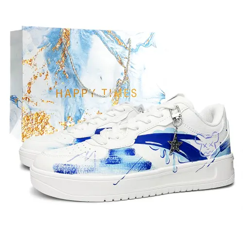 Anta Easy Slip Resistant Lightweight Height Increasing Low top Skateboard Shoes Unisex Royal Blue