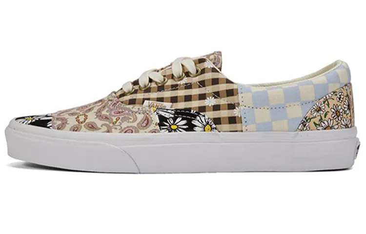 Vans 'Meadow Patchwork'era Abrasion Resistant Breathable Low top Skateboard Shoes Unisex White Yellow