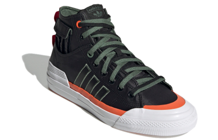 Высокие кеды adidas originals Nizza Hi DL Hi Dl (сине-бело-оранжевые) — Синий / белый / оранжевый / зелёный — фото 3