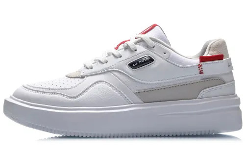 Li Ning Street Player Skateboard Shoes Women's Low Top White Gray