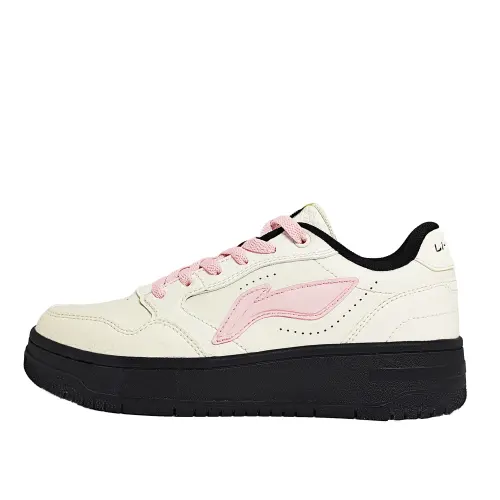 Li Ning Tianji Soft Slip Resistant Abrasion Resistant Low top Skateboard Shoes Women's Beige Pink