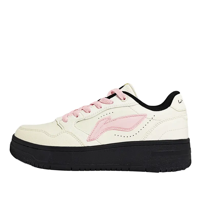 Li Ning Tianji Soft Slip Resistant Abrasion Resistant Low top Skateboard Shoes Women's Beige Pink