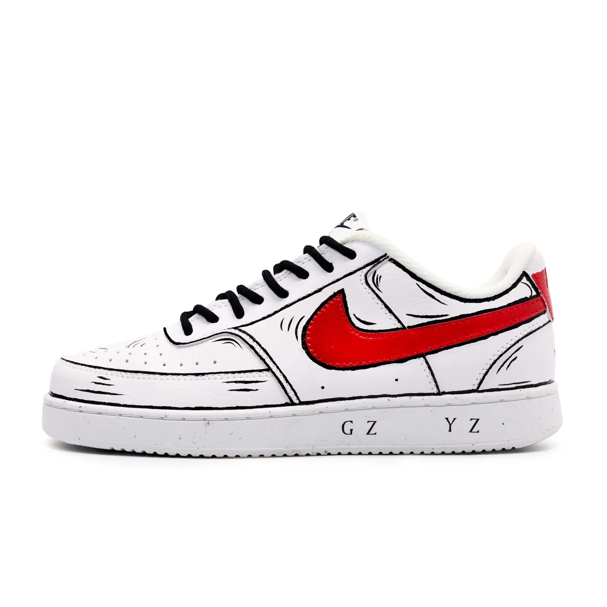 Nike Court Vision 1 Boundary Line YZ Graffiti Style, Anime Collection, Hip Hop Connection