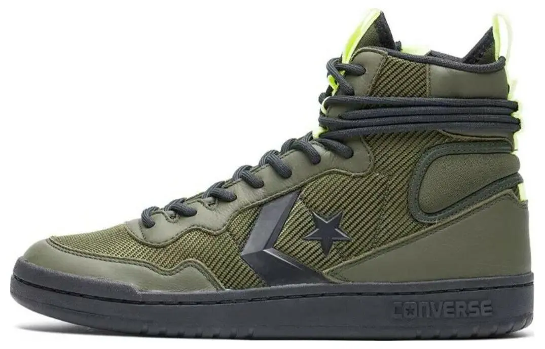 Converse Fastbreak Hi Zip Utility Volt Leather Slip Resistant Abrasion Resistant Slip Resistant Abrasion Resistant