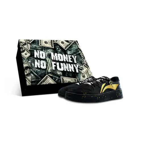 Li Ning Sycee V2 Slip Resistant Abrasion Resistant Low top Skateboard Shoes Men's Black Gold