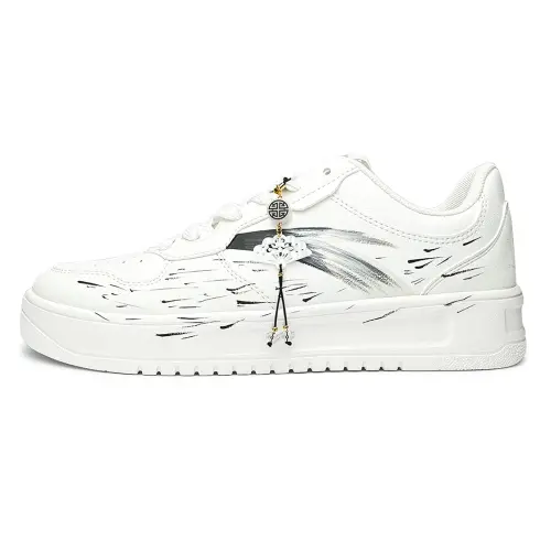Anta Easy Non slip Lightweight Low top Skateboard Shoes Unisex White Black
