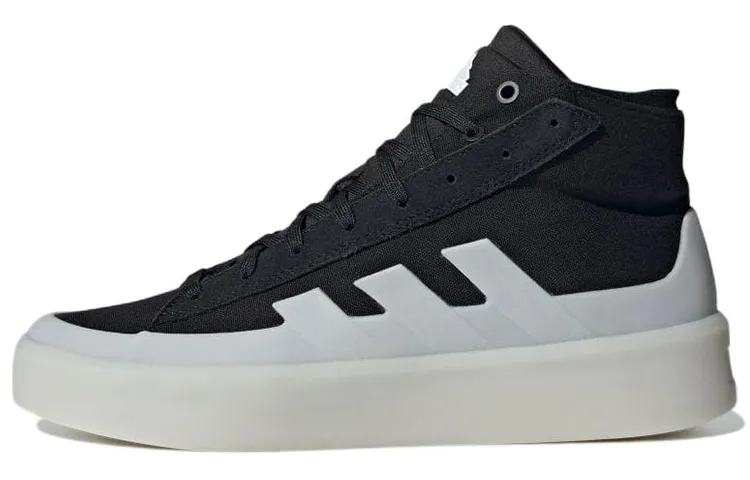 Adidas Znsored Comfortable Slip Resistant Abrasion Resistant High top Skateboard Shoes Men's Black White