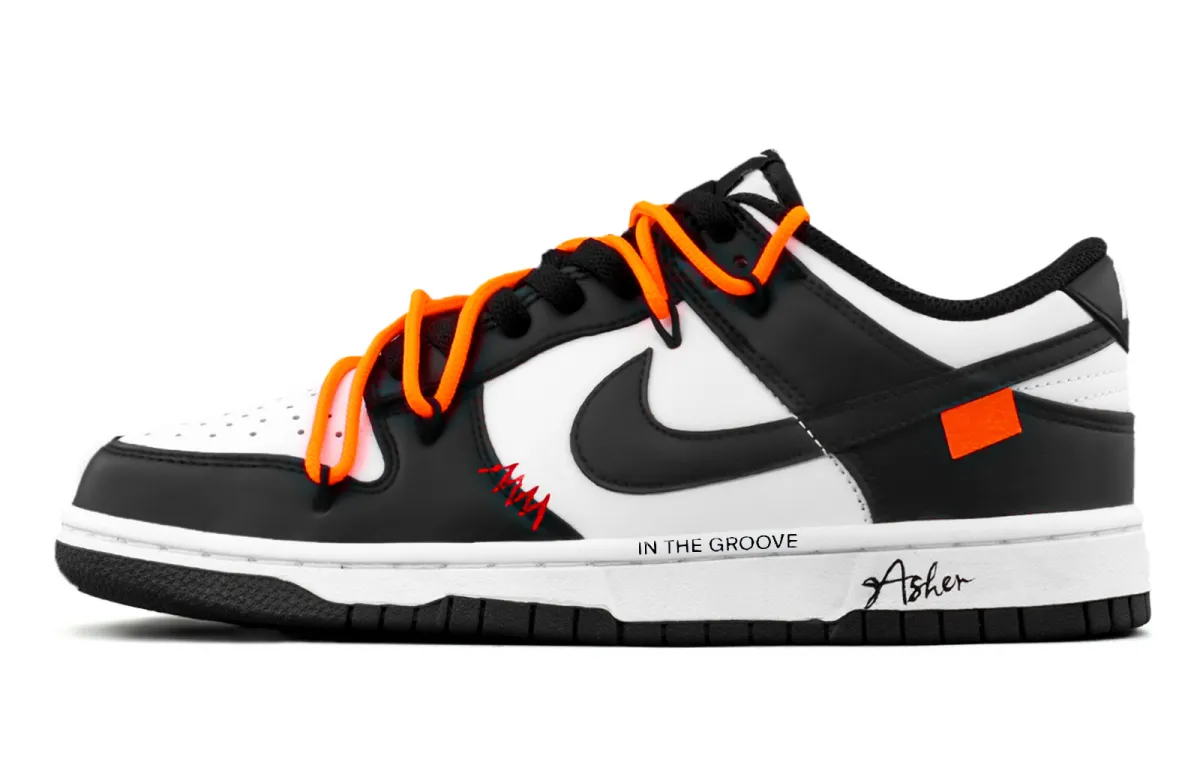 Nike Dunk Shadow Hunter Gray Abrasion Resistant Low top Skateboard Shoes Unisex Black White Orange