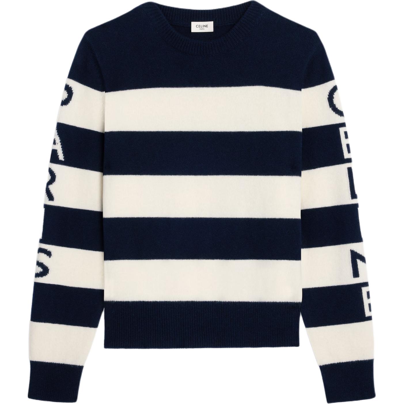 CELINE Celine PARIS SS26 striped round neck ribbed long-sleeved pullover sweater for women