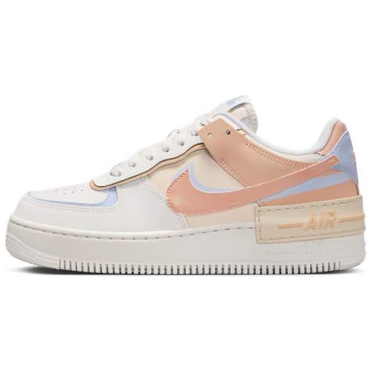 Женские кроссовки Nike AF1 Shadow (бело-розовые)