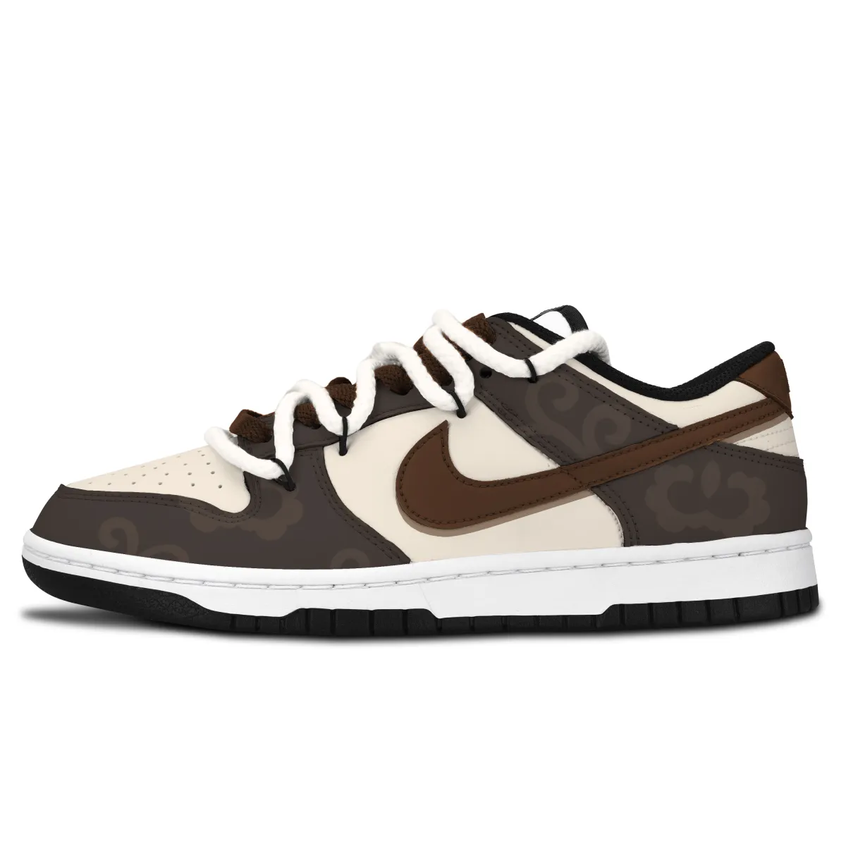 Nike Dunk Black White, Cloud Pattern Brown Style Slip Resistant Abrasion Resistant Slip Resistant Abrasion Resistant