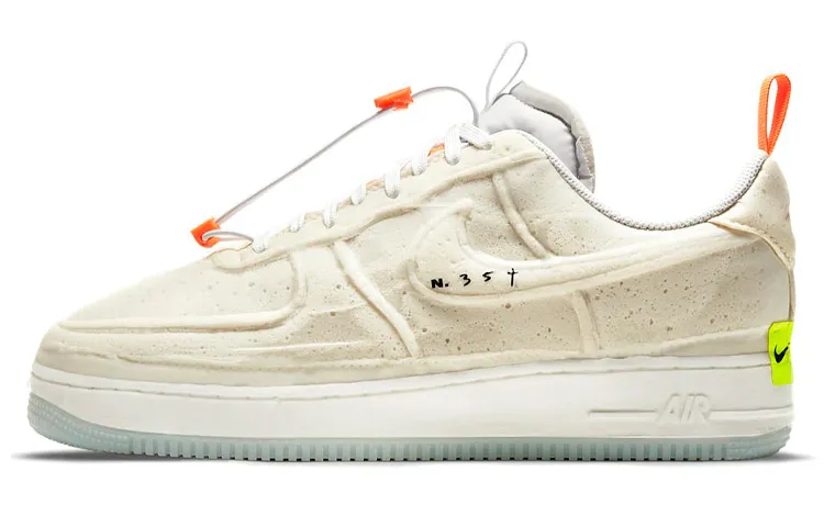Nike Air Force 1 Experimental 'Sail' Sponge Low top Skateboard Shoes Unisex Ecru Orange