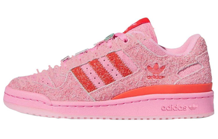 Женские кроссовки THE GRINCH x adidas originals FORUM Low CL (розовые)