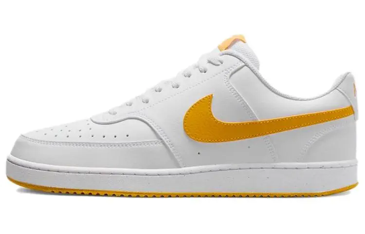 Nike Court Vision Low top Skateboard Shoes Men's White Orange