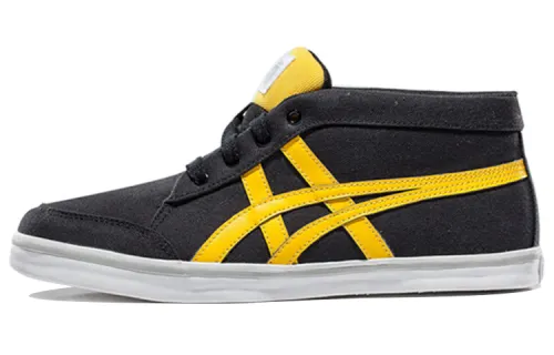 Onitsuka Tiger Renshi Cv Balance Abrasion Resistant Mid top Skateboard Shoes Unisex Black Yellow