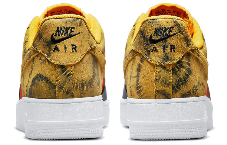 Мужские кроссовки Nike Air Force 1 dark sulphur (желто-оранжево-серый) — Жёлтый / оранжевый / серый — фото 5