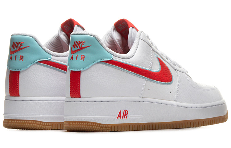 Мужские кроссовки Nike Air Force 1 (бело-красные) — Белыйкрасный — фото 5