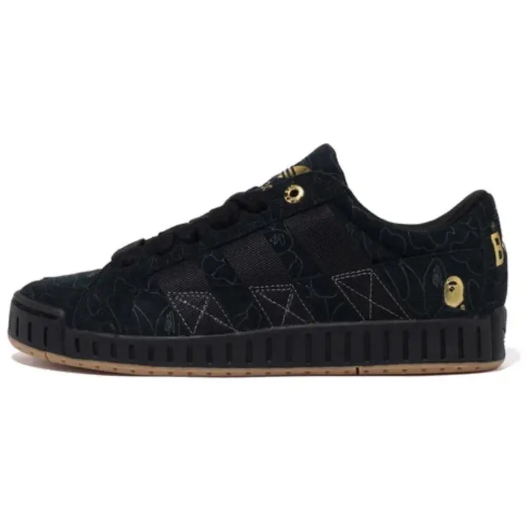 BAPE BLACK x Adidas Originals NRTN Slip Resistant Abrasion Resistant Low top Skateboard Shoes Men's Black
