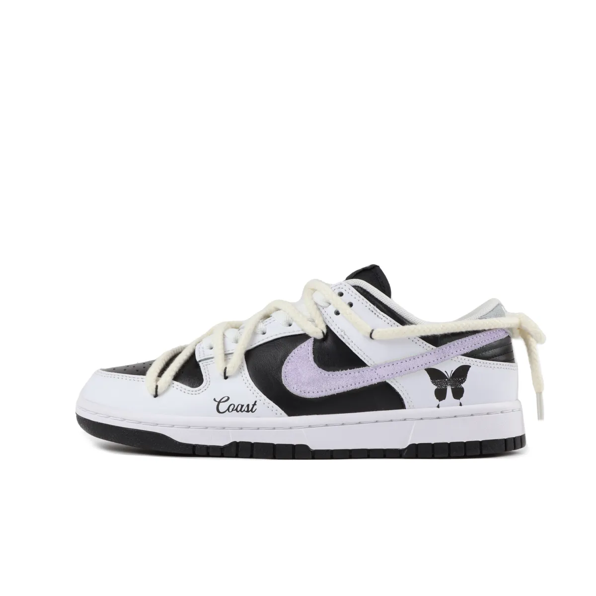 Nike Dunk Reverse Butterfly Abrasion Resistant Low top Skateboard Shoes Unisex Gray Purple