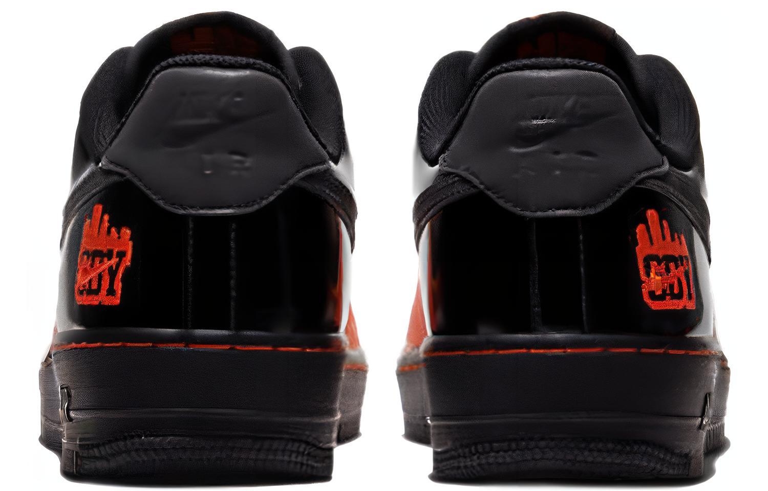 Кроссовки Nike Air Force 1 (черно-оранжевые) — фото 4