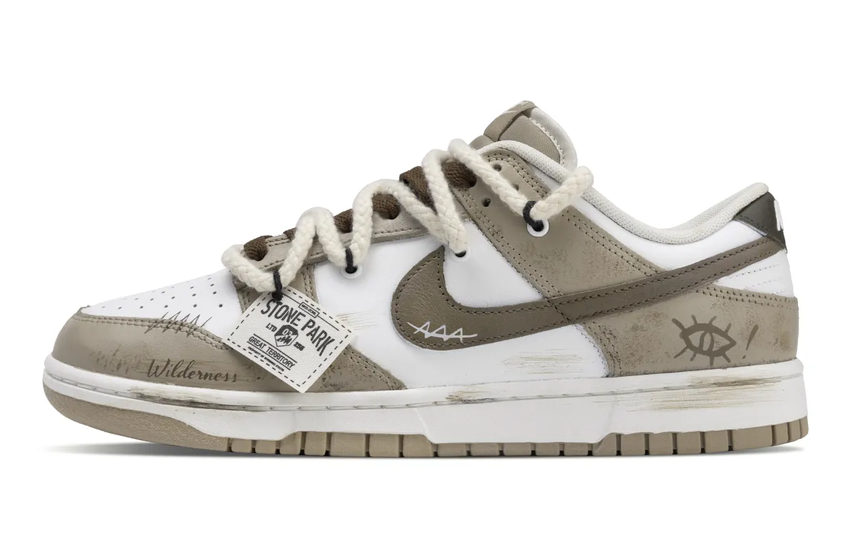 Nike Dunk Wild Trail Slip Resistant Abrasion Resistant Low top Skateboard Shoes Unisex White Brown