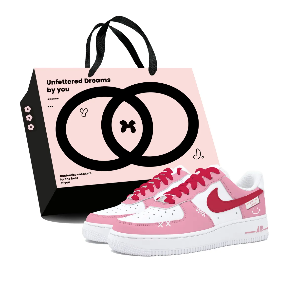 Nike Air Force 1 Slip Resistant Abrasion Resistant Low top Skateboard Shoes Women's Pink