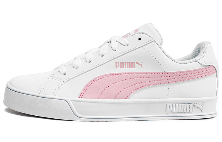 PUMA Пума Смэш Вулк для отдыха Износостойкий и легкий, низкий уровень панель обувь женский белый розовый