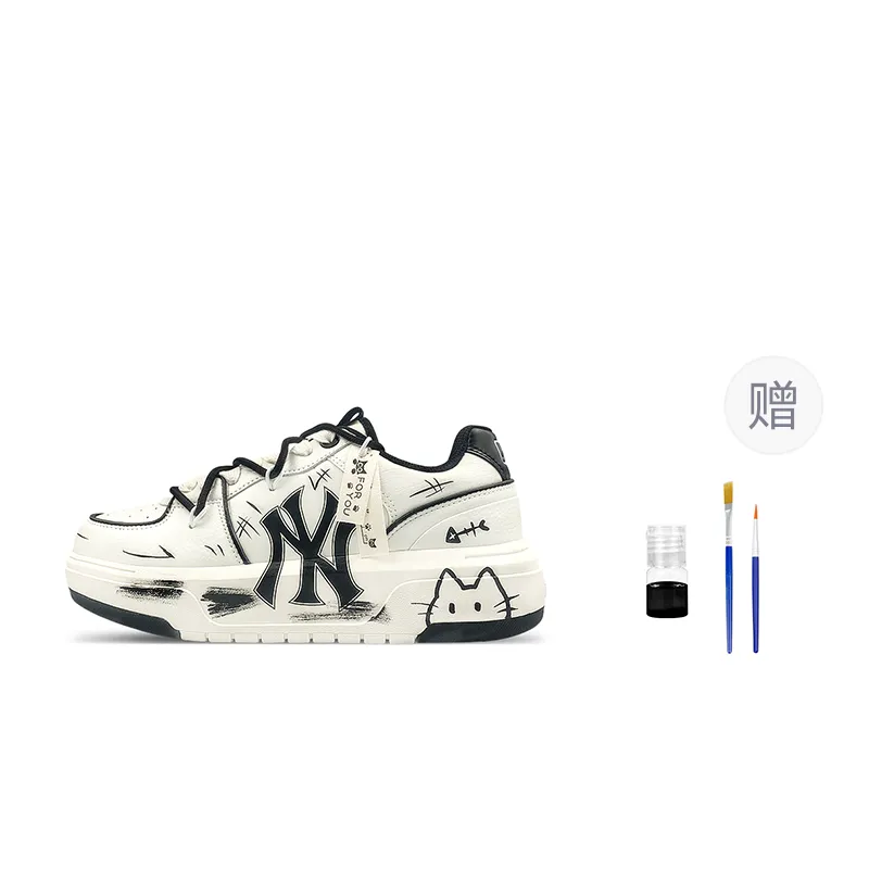 MLB Chunky Liner Low top Skateboard Shoes Unisex Black White
