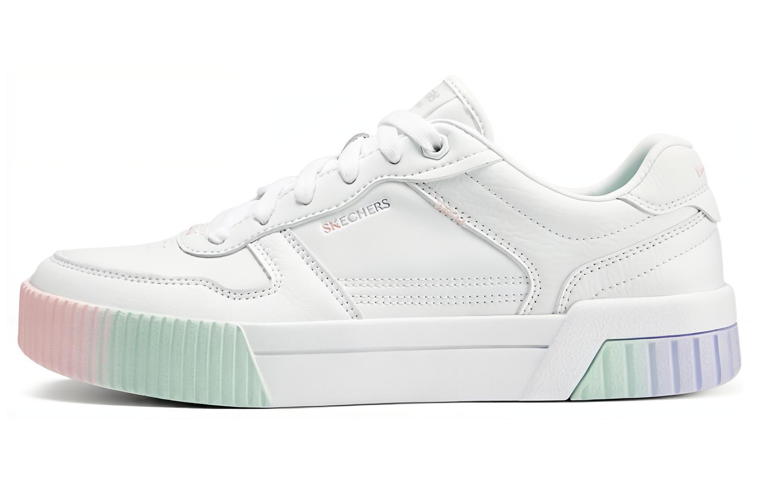 Skechers Court Classics Low top Skateboard Shoes Women's White Green Pink