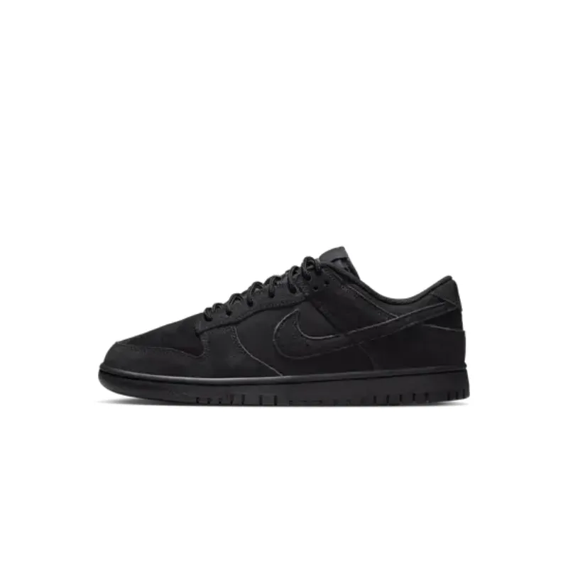 Nike Dunk Leather Cushioning Low top Skateboard Shoes Unisex Black