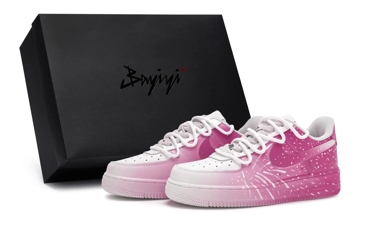 Nike Air Force 1 Slip Resistant Abrasion Resistant Low top Skateboard Shoes Unisex White Rose Pink