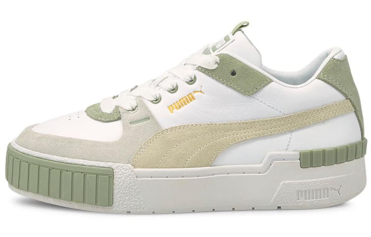 Женские кеды PUMA Cali Sport Sport In Bloom (бело-зеленые)