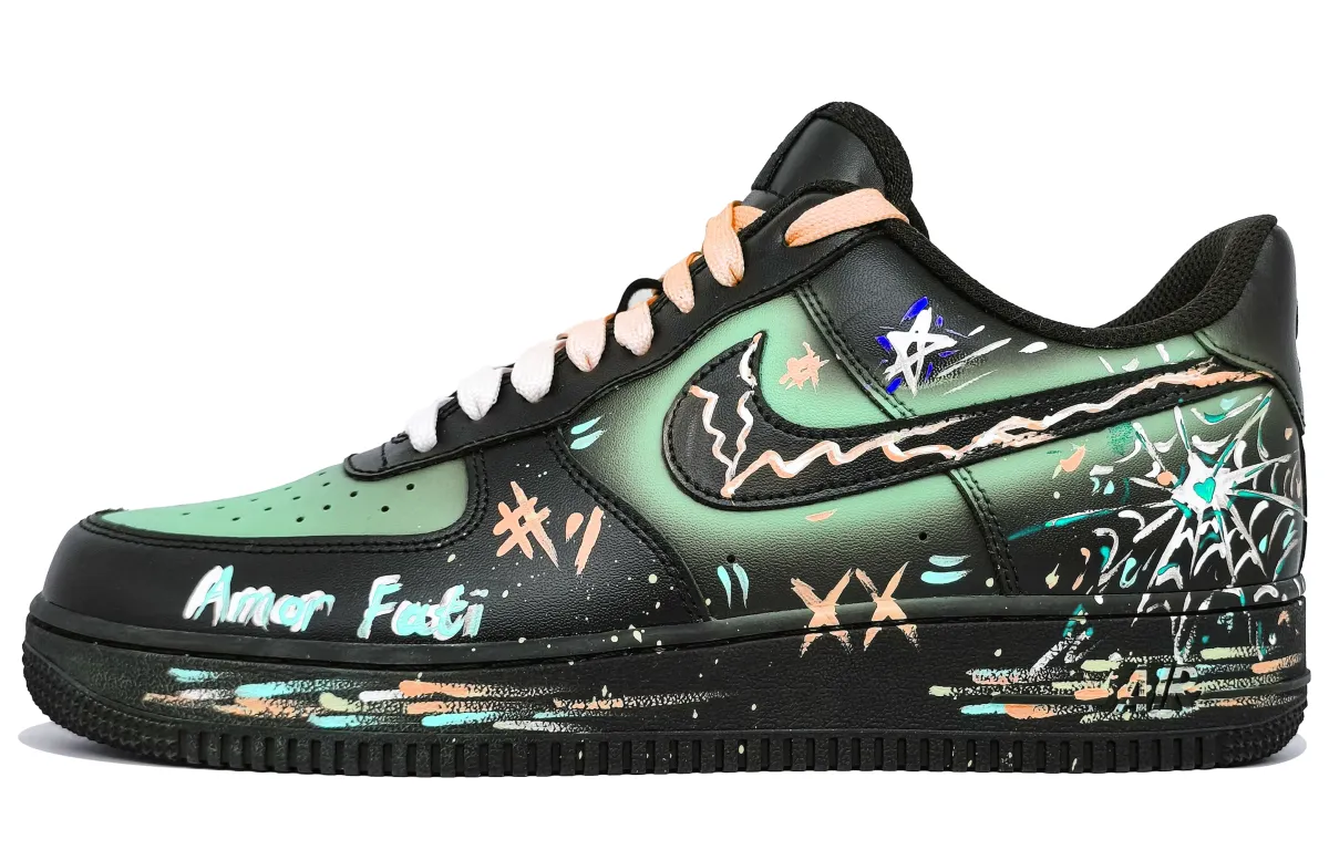 Nike Air Force 1 Low top Skateboard Shoes Unisex Black Green