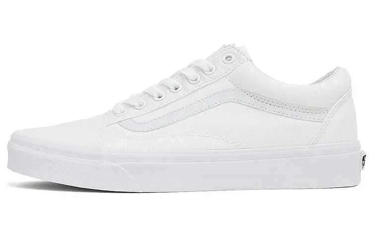 Vans Old Skool WHITE Canvas Low top Skateboard Shoes Unisex Pure White