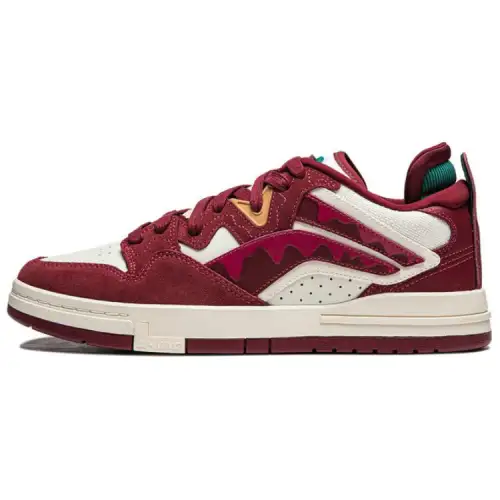 Li Ning Wave Pro Slip Resistant Abrasion Resistant Low top Skateboard Shoes Men's Red White