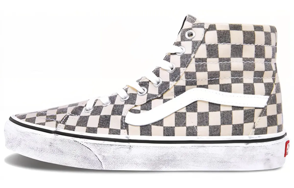 Vans Sk8 Hi Tapered Washed Asphalt True White Checkerboard