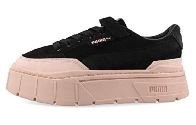 PUMA Mayze Stack Blocked Abrasion Resistant Breathable Low top Skateboard Shoes Women's Black Pink