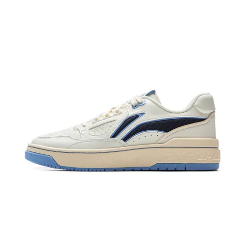 Li Ning Rising Stars Slip Resistant Cushioning Low top Skateboard Shoes Unisex Beige Blue