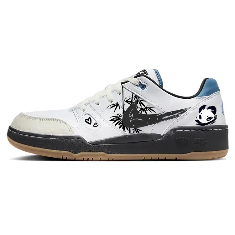 Nike Full Force Slip Resistant Cushioning Abrasion Resistant Low top Skateboard Shoes Men's Black White Blue