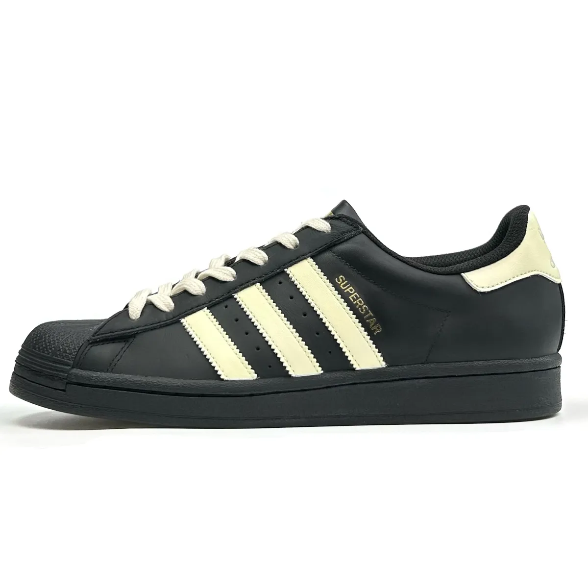 Adidas Originals SUPERSTAR Gold Logo Shell Head Lightweight Breathable Low top Skateboard Shoes Unisex Black