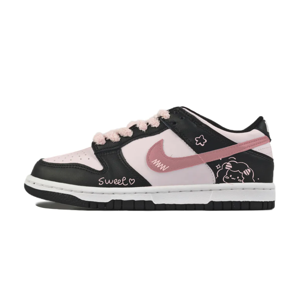 Nike Dunk Abrasion Resistant Low top Skateboard Shoes Unisex Black White